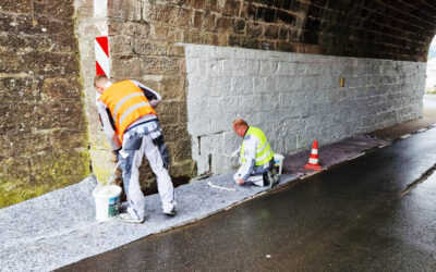 Weißen der Tunnelwand